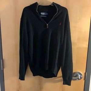 Polo Ralph Lauren Mens Large Black 3/4 zip